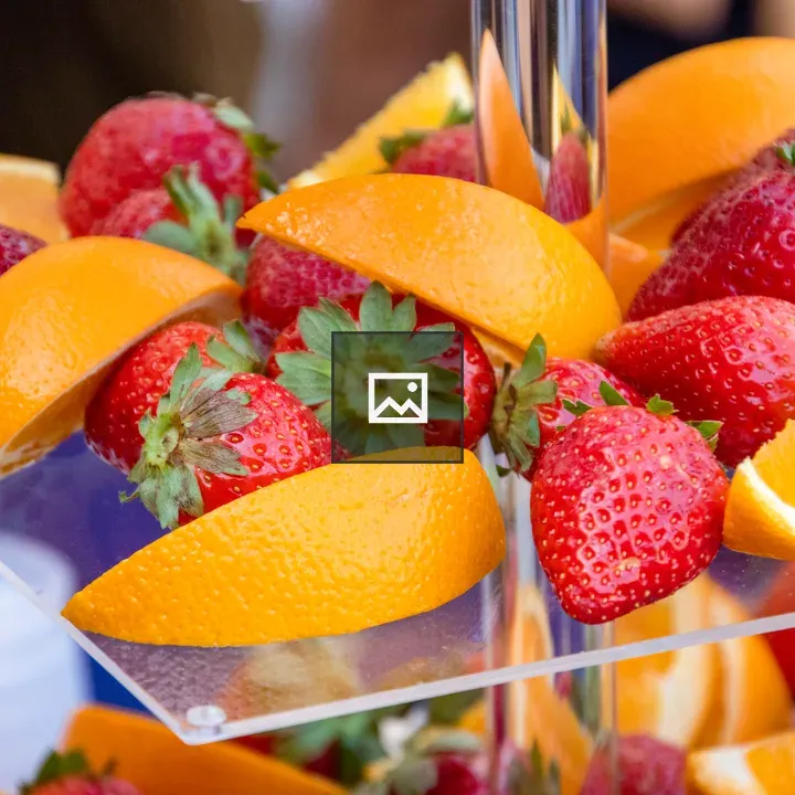 Small platter of strawberries and oranges