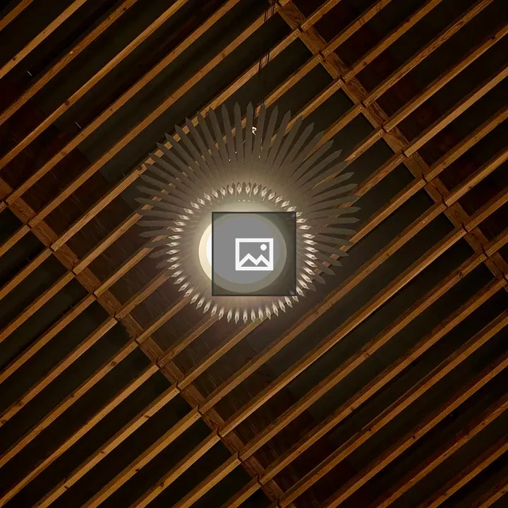 Decorative ceiling lamp at airport