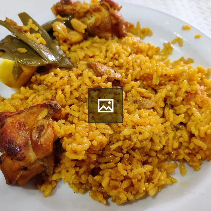 Paella with Chicken and Garnish