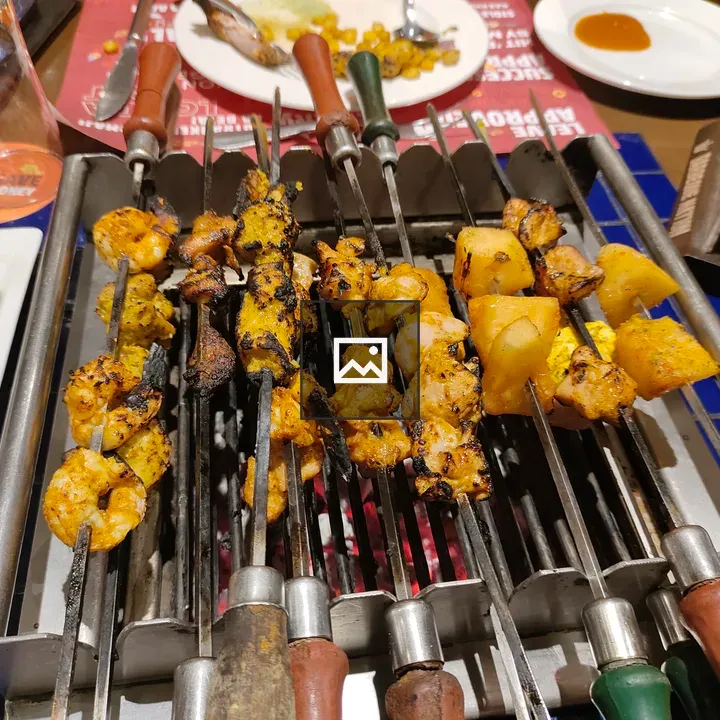 BBQ of meat and vegetables