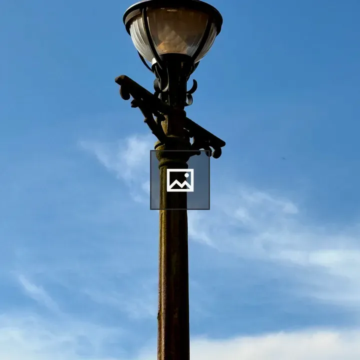 Old-fashioned street lamp close-up