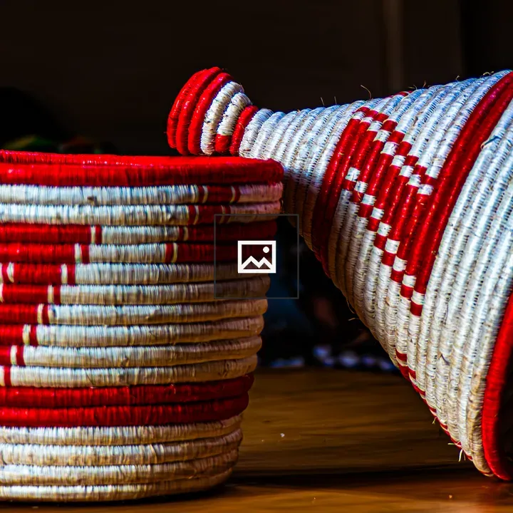 Handcrafted red weaved basket