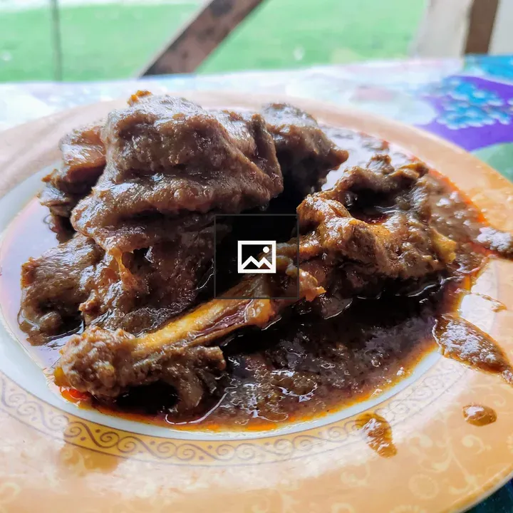 Duck meat with gravy plate