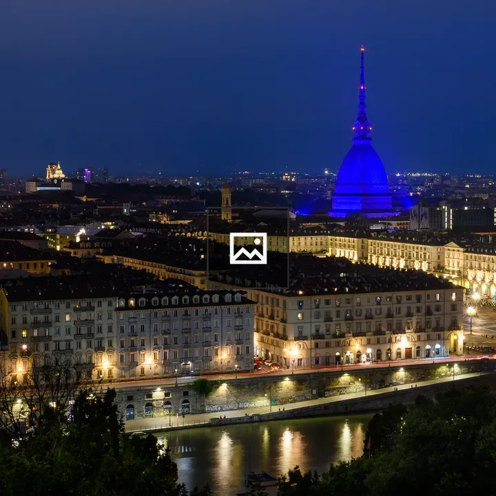Torino Night View with Mole Antonelliana