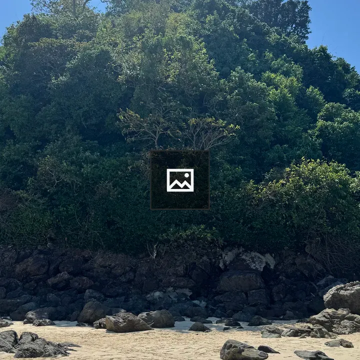 Tall hill with sandy beach and forest