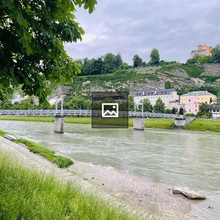 Salzburg Banks and River Scene