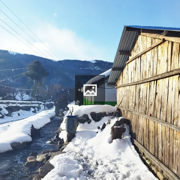 Snow on Mountain Slope