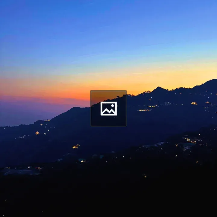 Mountain silhouette at twilight