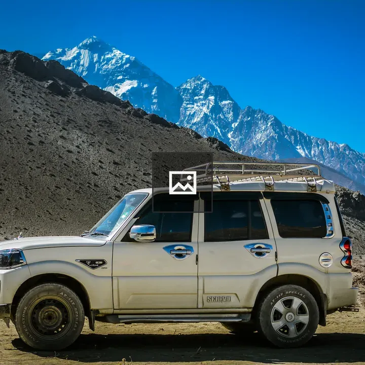 White SUV on Dirt Road