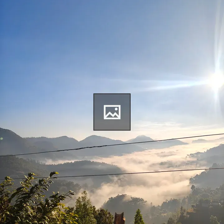Mountain landscape in morning fog