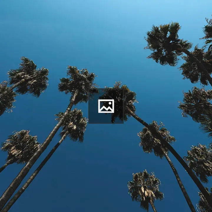 Palm trees in Malaga skyline