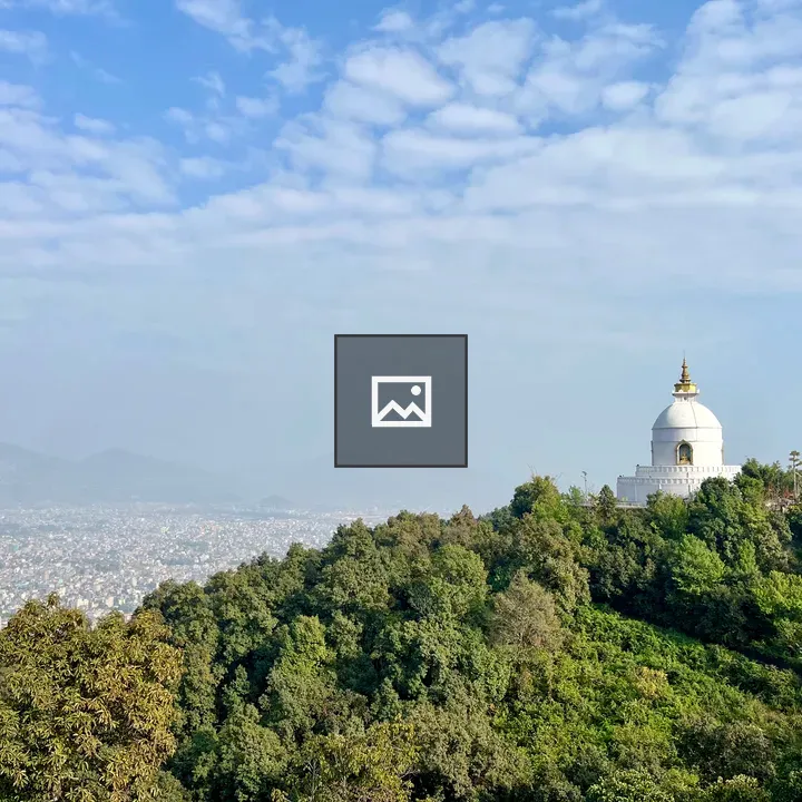 White World Peace Pagoda on Hill