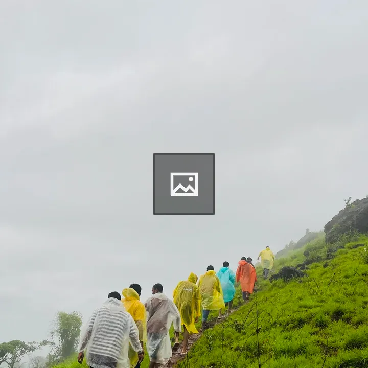 Group Hiking in Colorful Ponchos