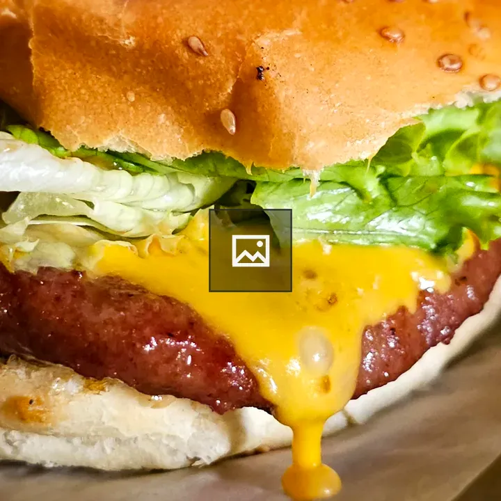 Hamburger close-up with sesame bun
