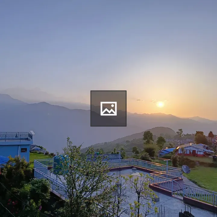 Village of Nepal at sunrise