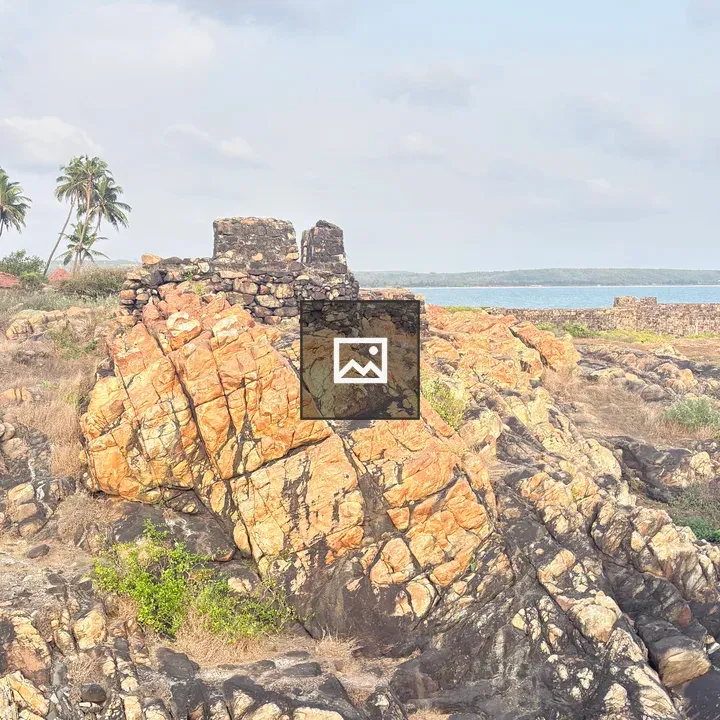 Rocky coastline with colorful formations