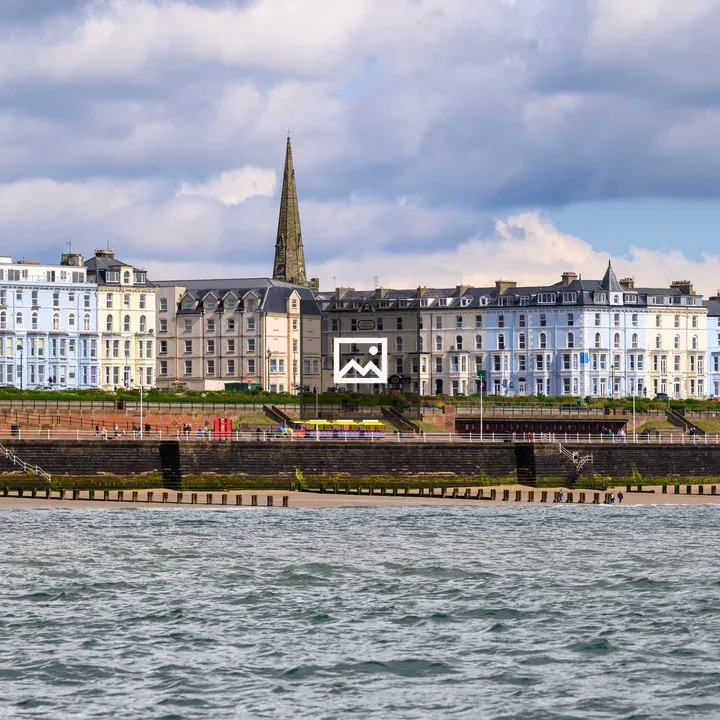 Seaside Town with Church Spire