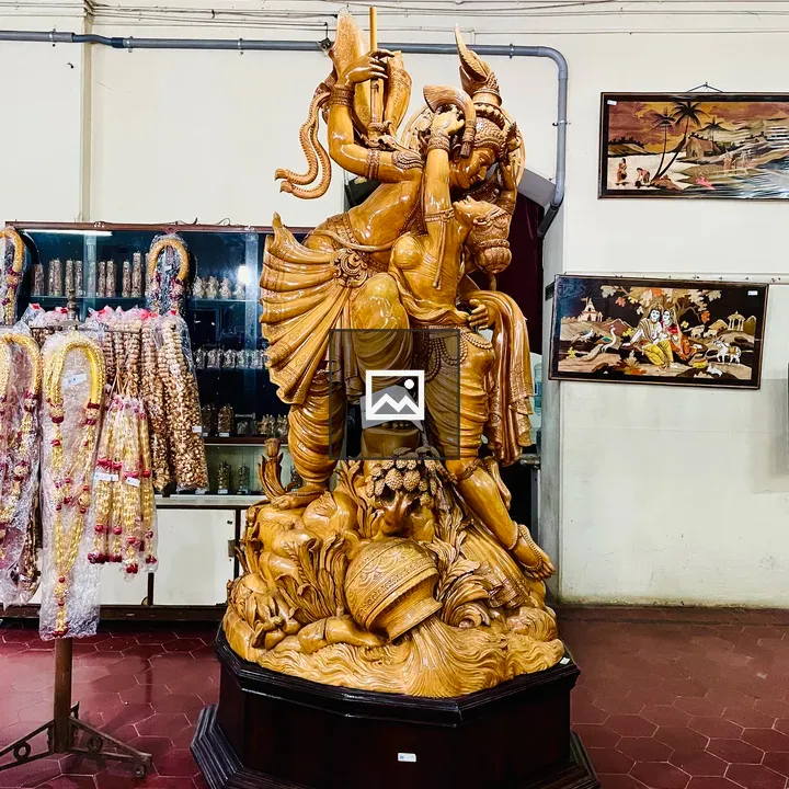 Radhakrishna statue in sandalwood