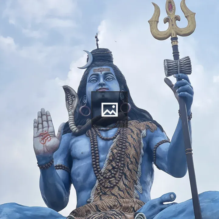 Blue-skinned deity statue