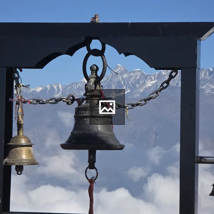 Two bells on a metal frame