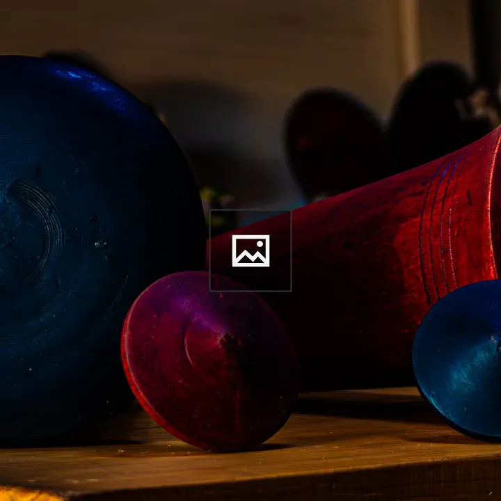 Four geometric objects on table