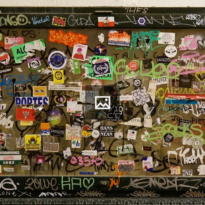 Window full of stickers