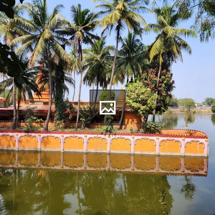 Temple Behind Coconut Trees