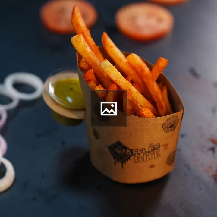 Box of fries on plate