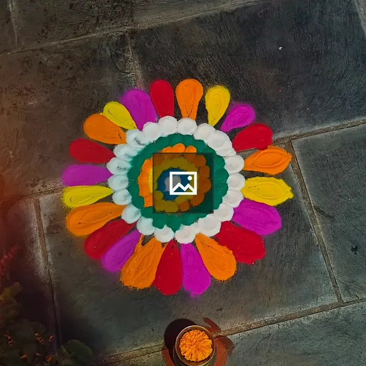 Rangoli on Stone Surface