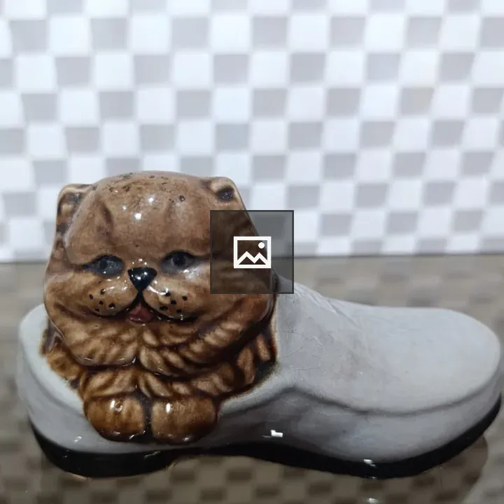 Ancient cat sculpture in shoe
