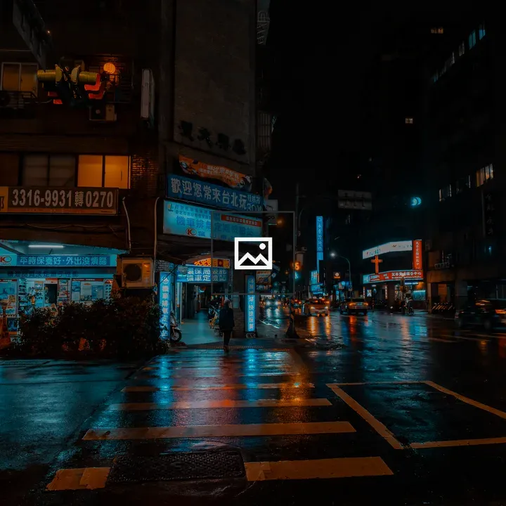 Night Street in Taipei with Neon