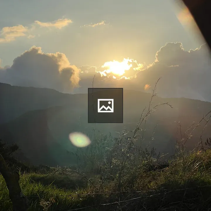 Sunset over mountain hills