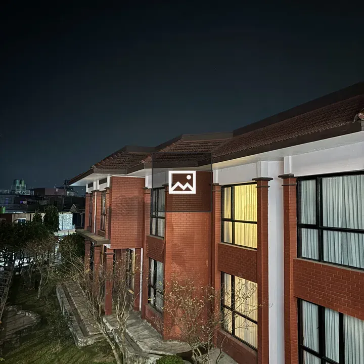 Night view of red brick building
