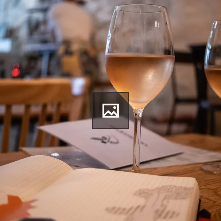 Glass of Rosé on Table