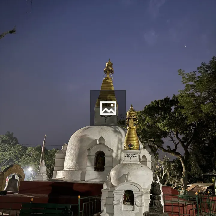 White stupa at dusk