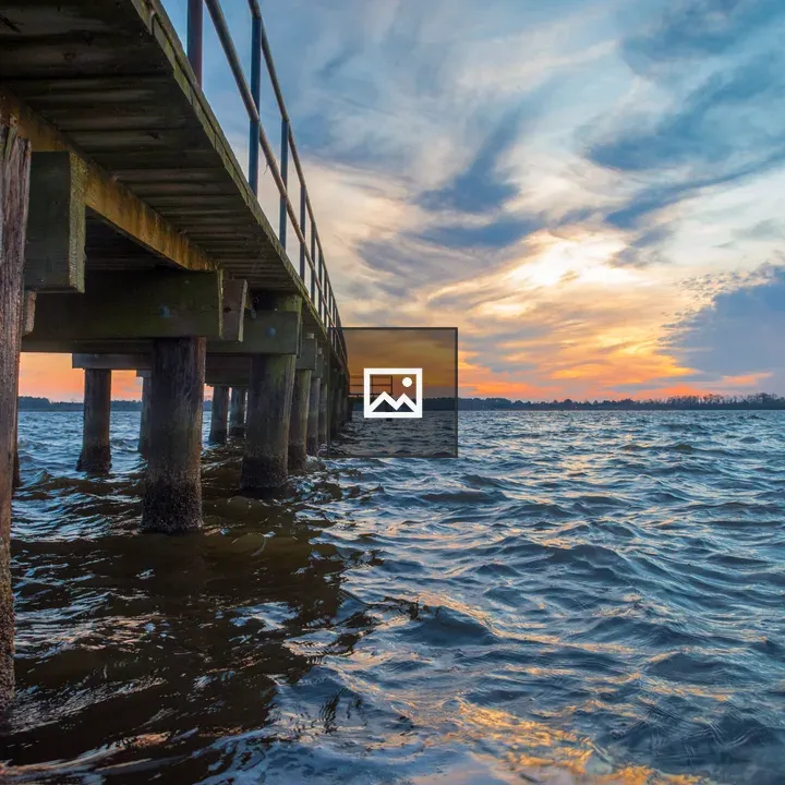 River pier at sunset