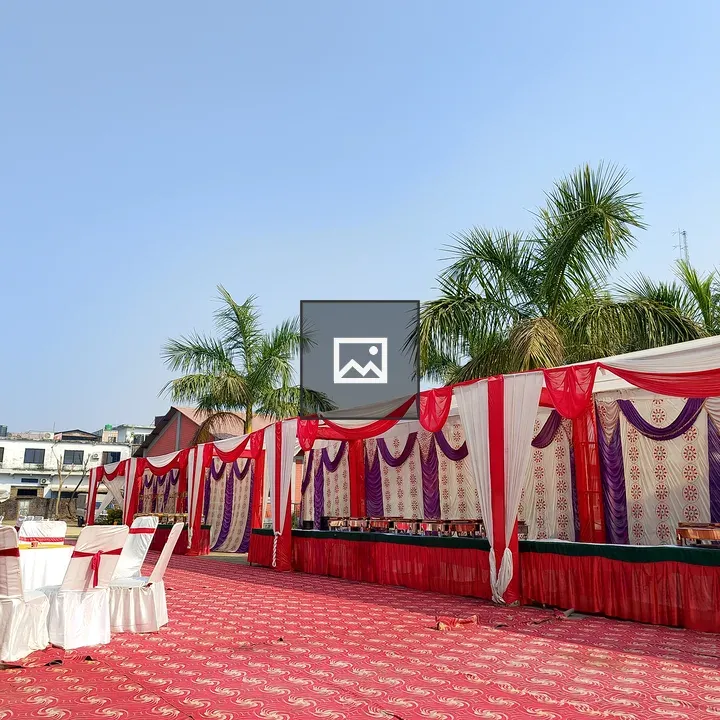 Decorated outdoor event seating