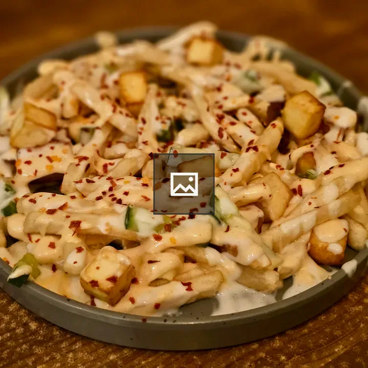 Close-up Fries with Toppings