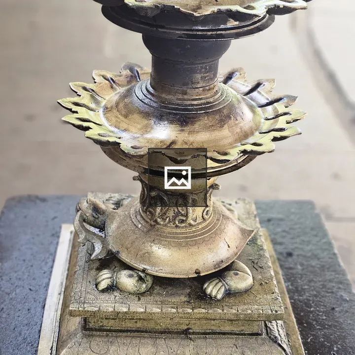 Traditional Indian bronze oil lamp