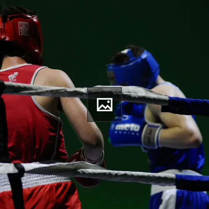 Two young boxers in ring