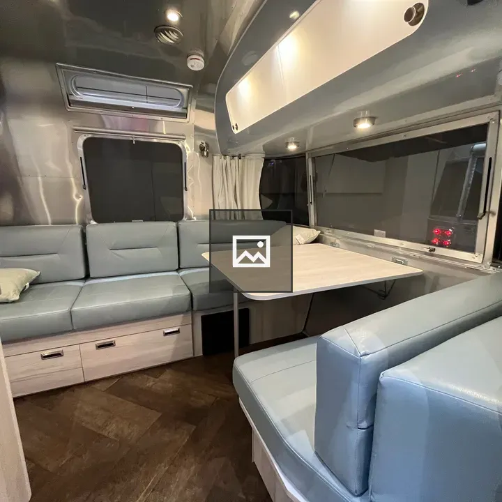Dinette and couch in an RV