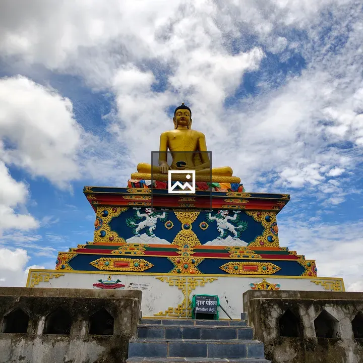 Seated Buddha Statue on Pedestal
