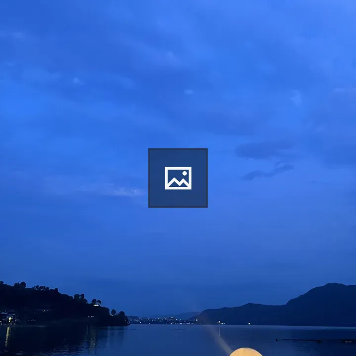 Twilight Lake with Glowing Lamp