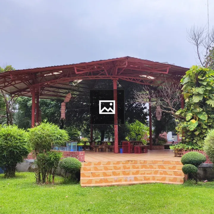 Open-air pavilion in garden