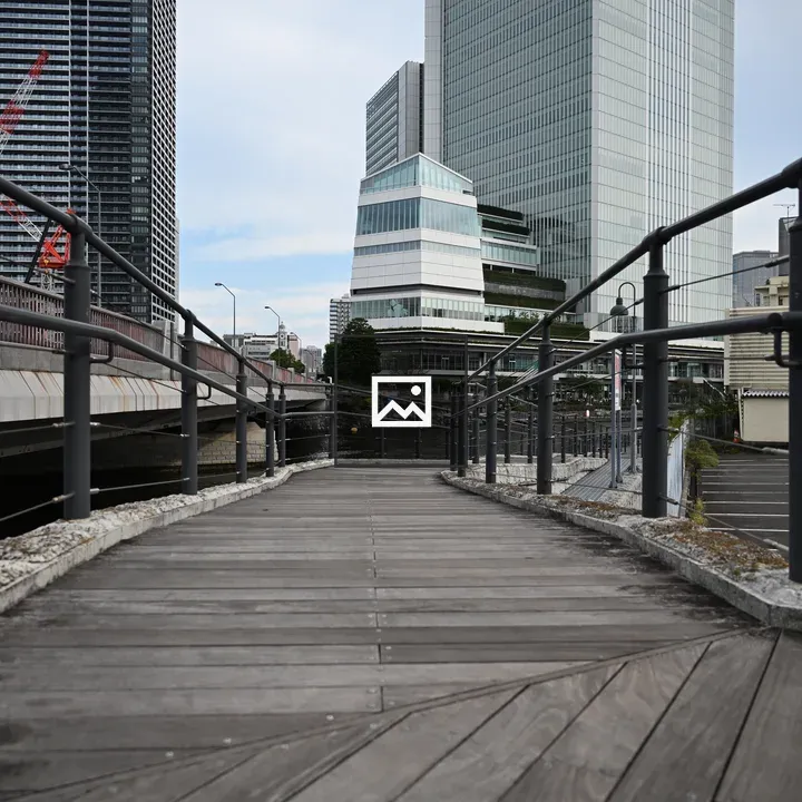Wooden Plank Walkway to Buildings