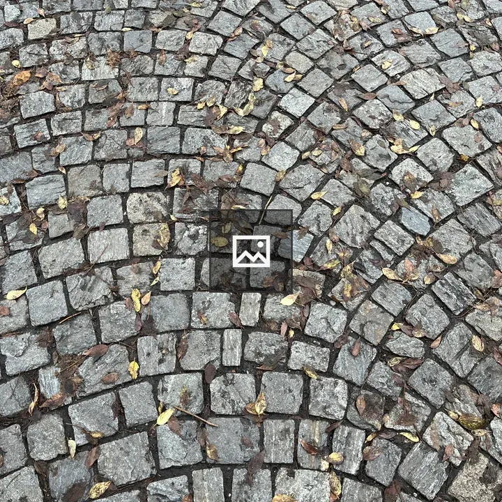 Cobblestone sidewalk in Milan