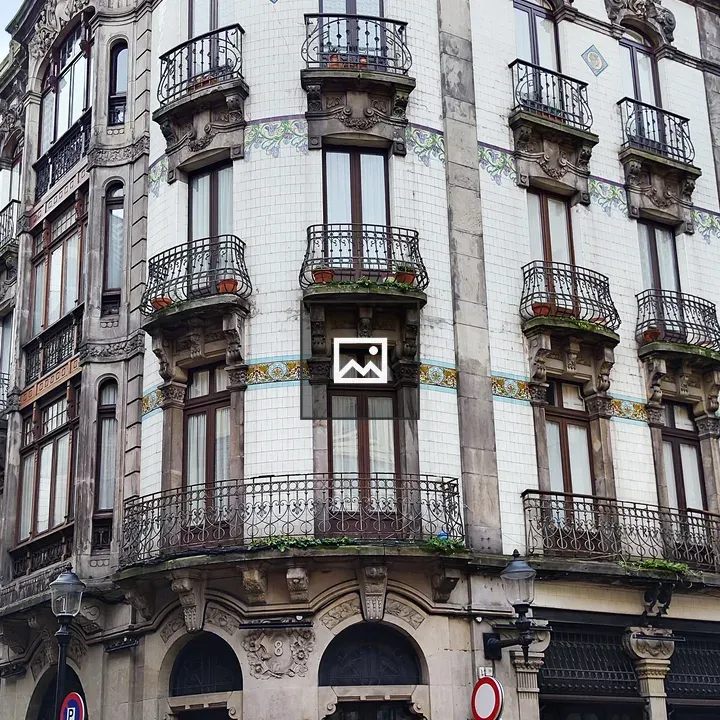 Facade of Old Building in Gijón