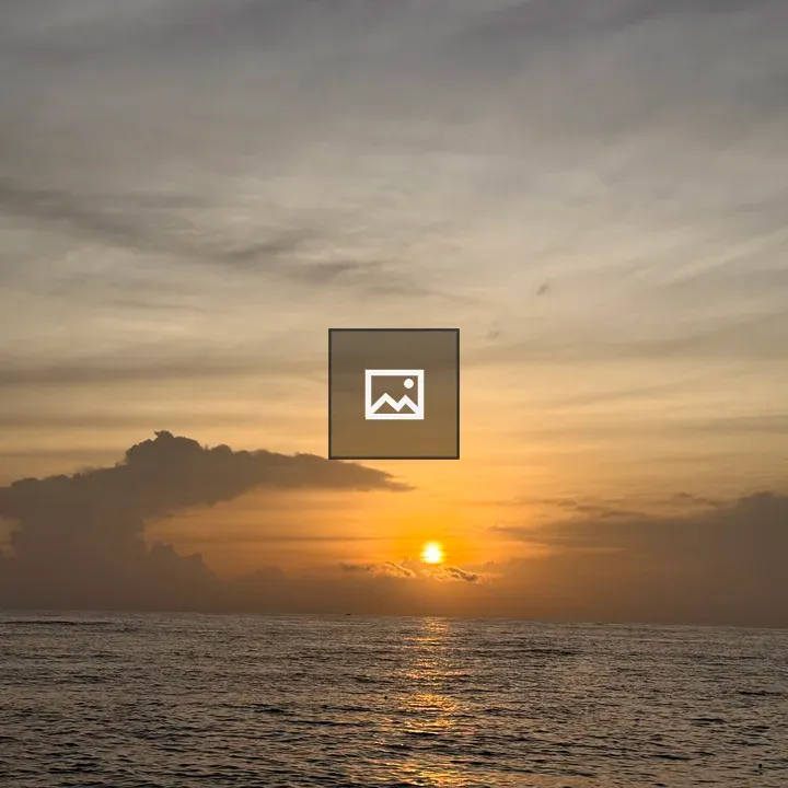 Sunset over Cherai Beach water
