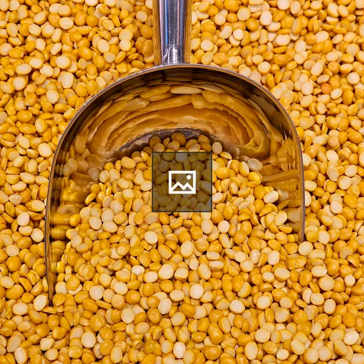 Metal Scoop on Yellow Dal