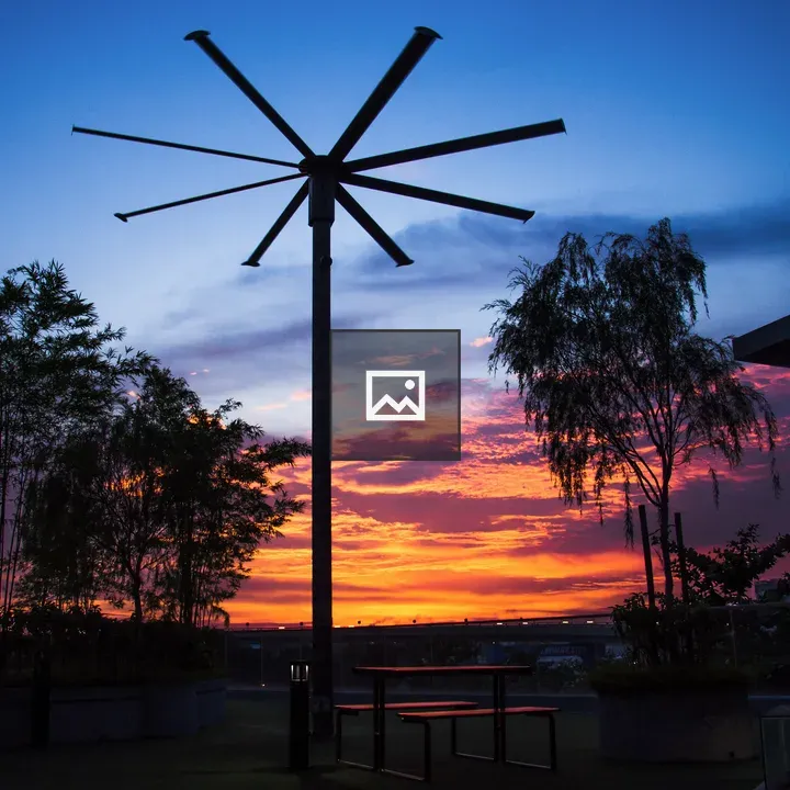 Sunset with Silhouetted Light Post